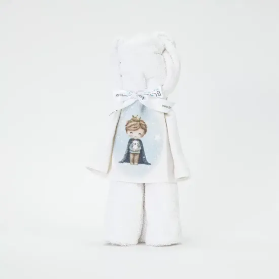Πετσέτα Αρκουδάκι Little King - Λευκό - Διάσταση: 50 x 90 cm