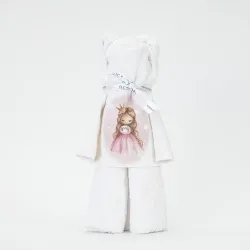 Πετσέτα Αρκουδάκι Little Queen - Εκρού - Διάσταση: 50 x 90 cm
