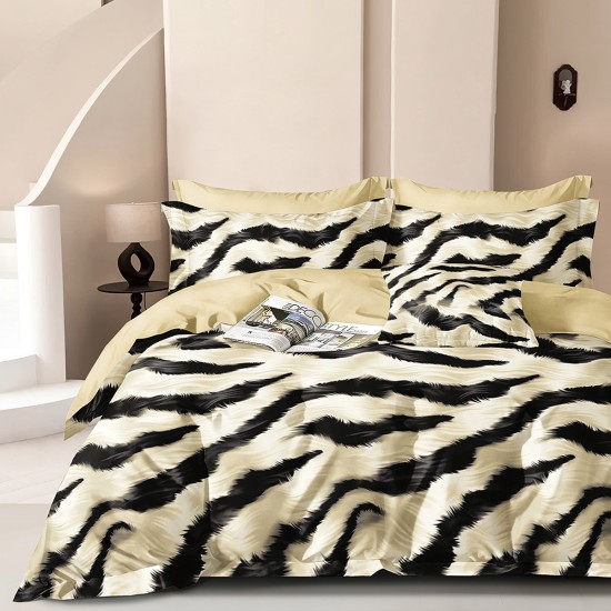 Beauty Home Σετ σεντόνια υπέρδιπλα με λάστιχο Memories Art 12695 165x200+30 Μπεζ