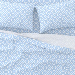 Σετ Σεντόνια Μονά 2Χ(1.75Χ2,60)+1Χ(52Χ72) Chiara Blue