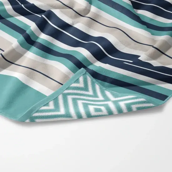 Πετσέτα Θαλάσσης Microfiber Quick Dry Stripes - Μωβ - Διάσταση: 90 x 180 cm