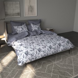 Σεντόνι υπέρδιπλο λάστιχο 180x200+30εκ. Salonica Αύρα (μπλε) σχέδιο πανωσέντονο